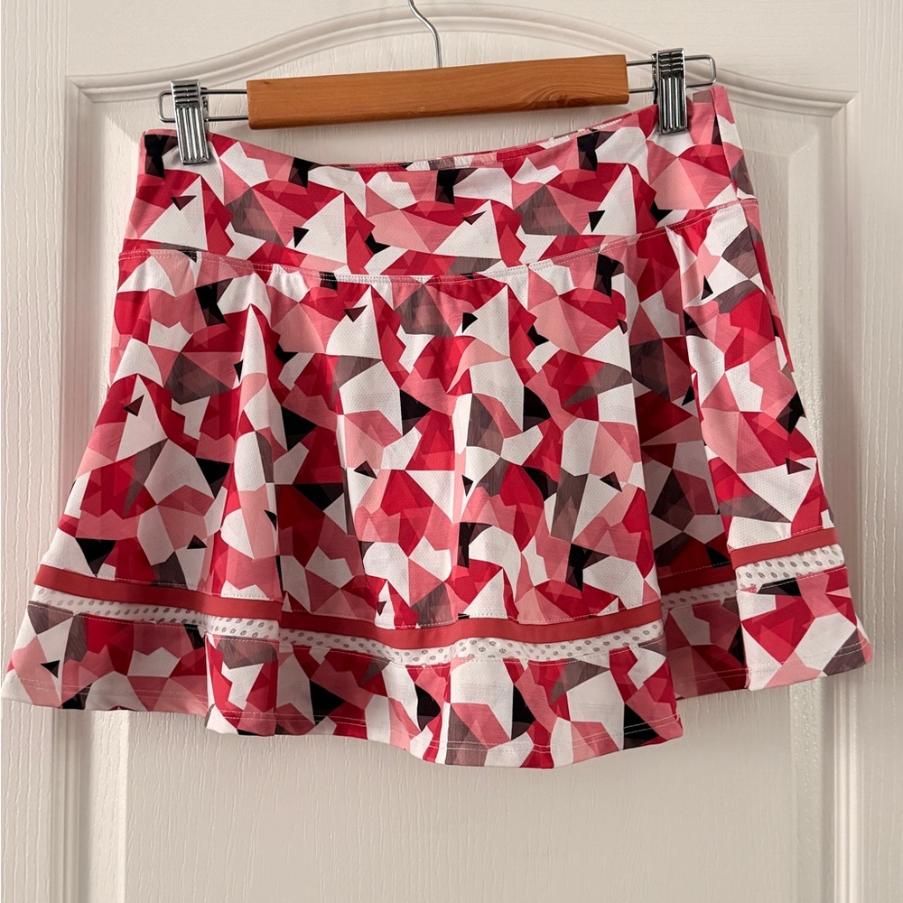Lija Pink Geometric Skater Skirt